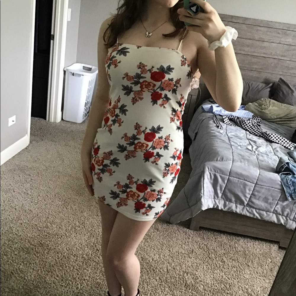 White Floral Shein Dress